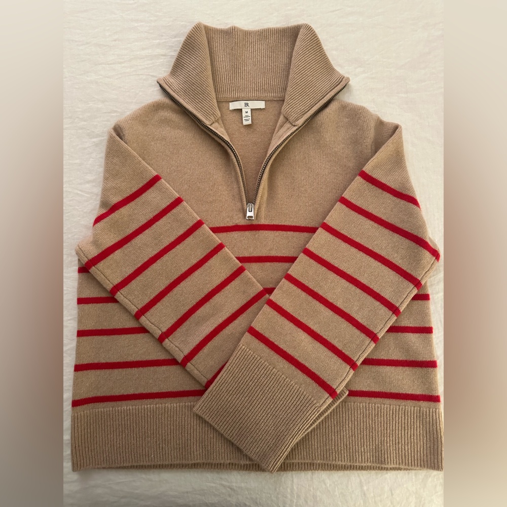 BR Banana Republic Cashmere Quarter-Zip sweater, size M
